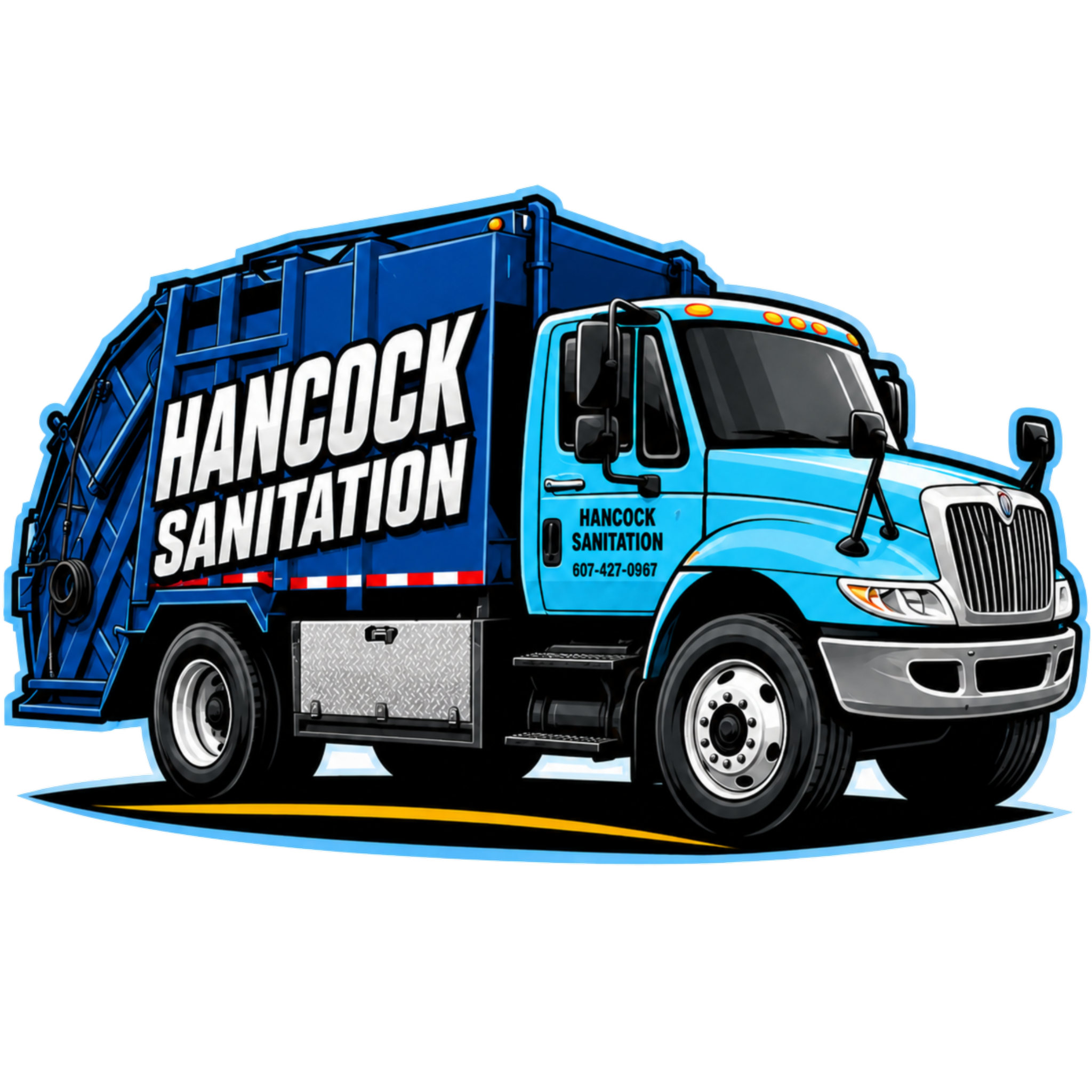 Hancock Sanitation truck logo